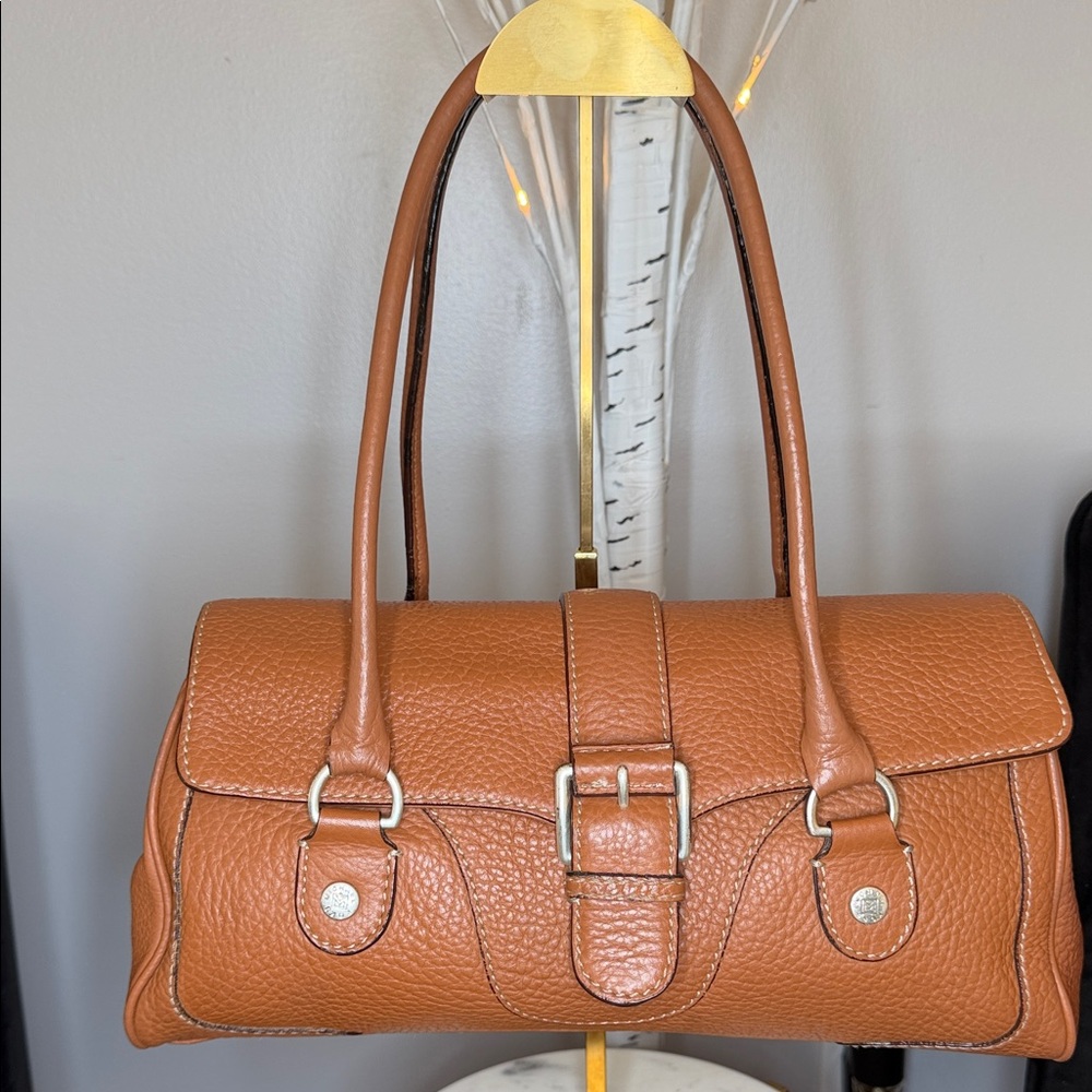 Michael Kors EUC  light brown pebble leather satchel shoulder bag 14 x 8”